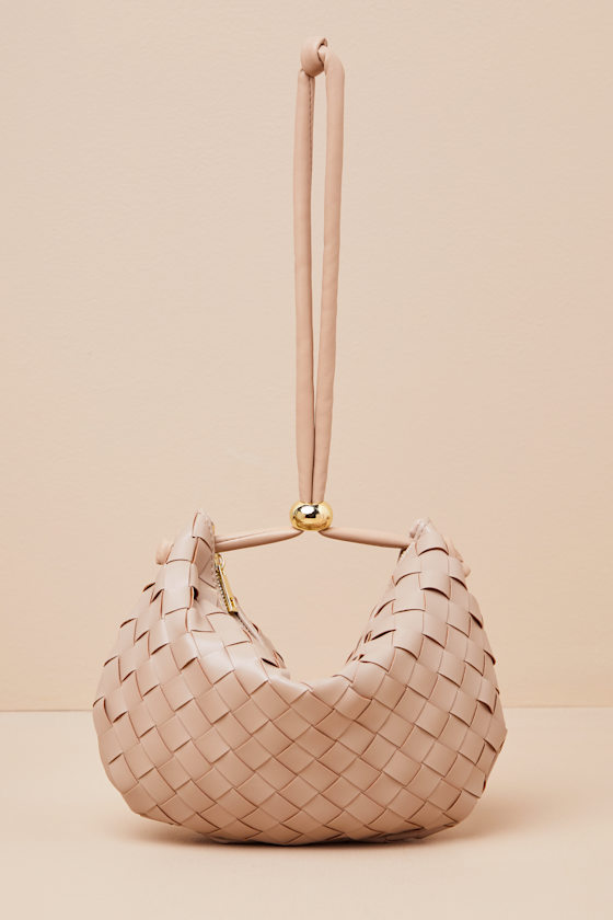 Kacey Taupe Woven Wristlet Bag 7
