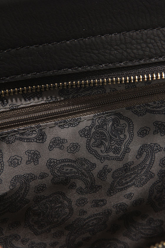 Cool Black Handbag - Croc Handbag - Black Purse - $41.00