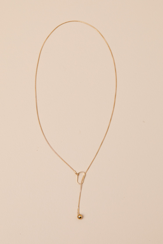Diona Gold Pendant Lariat Necklace