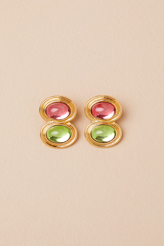 Frasier Sterling Violet 14kt Gold Multi Stud Earrings In Gold