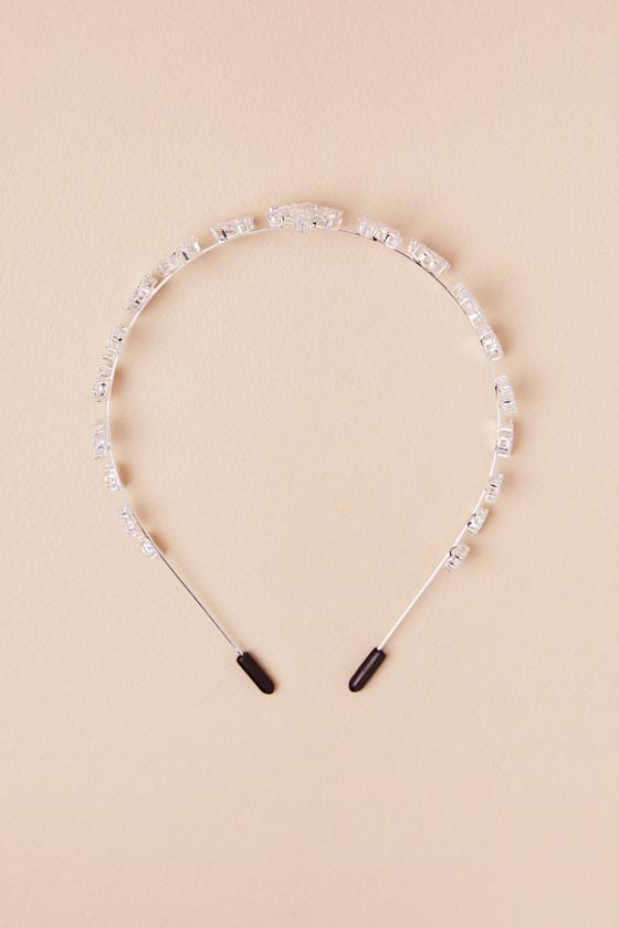 Vilma Silver Rhinestone Floral Headband 1