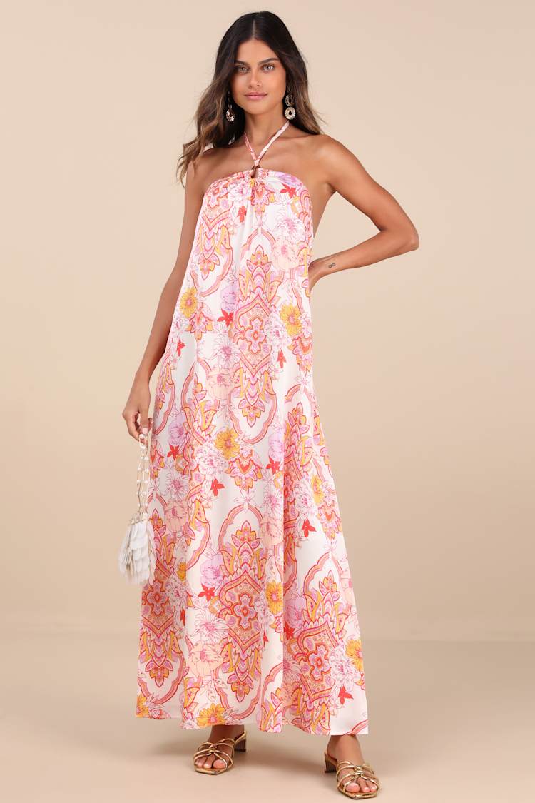 open lace back dress Chic Enterprise Paisley Dress – Impressions Outlet main image 1