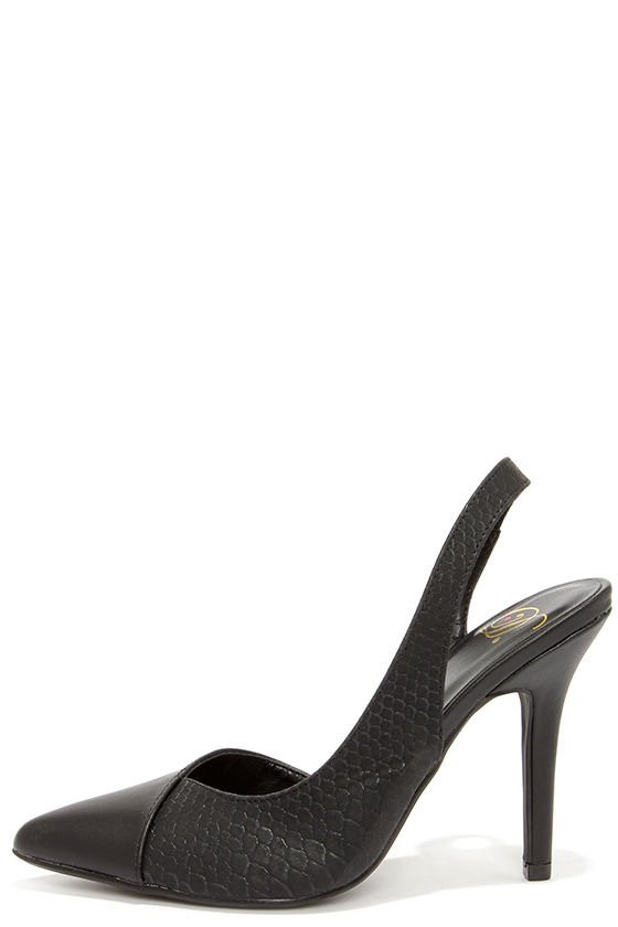 snakeskin slingback heels