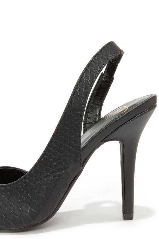 snakeskin slingback heels