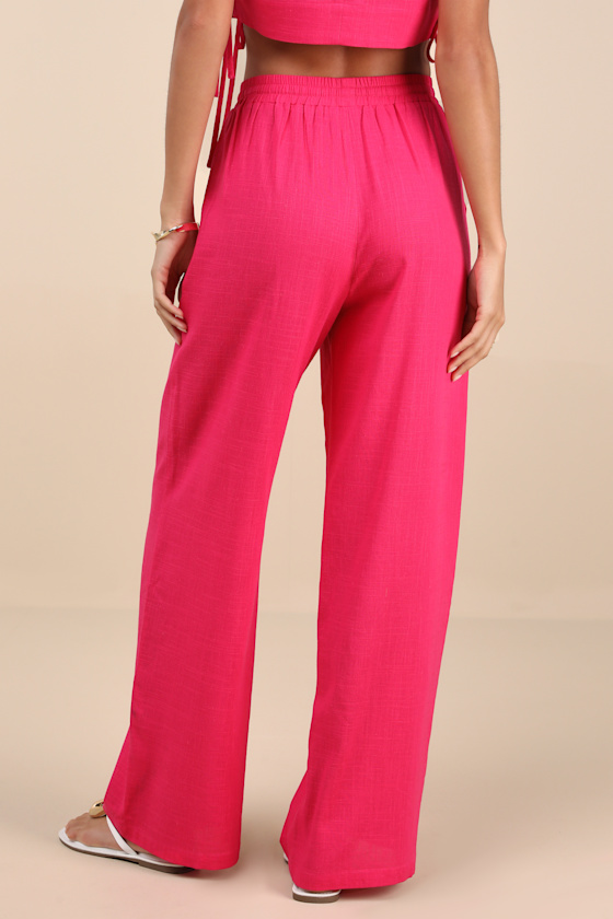 Lulus Irida Hot Pink Drawstring Pants