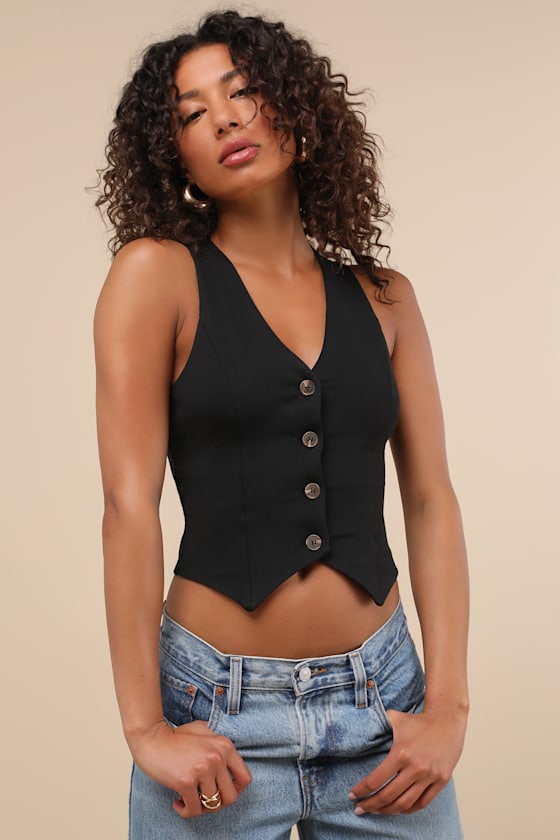 Elevated Impression Black Sleeveless Vest Top 9