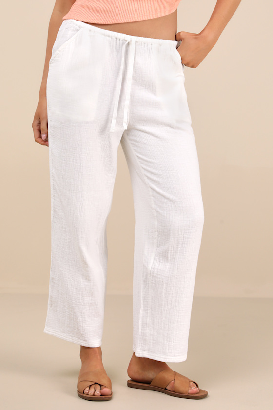 Brenda Crinkle Cotton Drawstring Pants 3