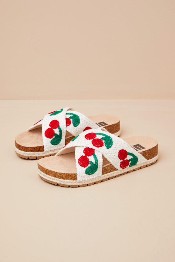 Chinese Laundry Tacoma - Natural Cherry Crochet Sandals - Slides