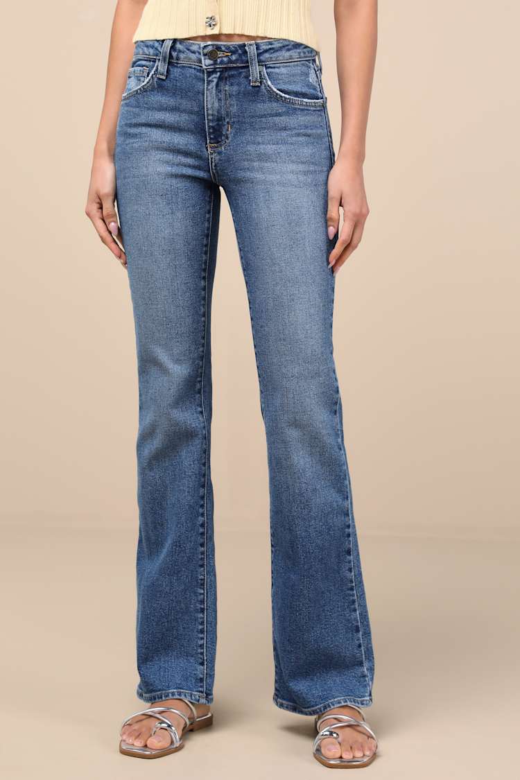 Jannah Medium Wash Denim Low-Rise Bootcut Jeans