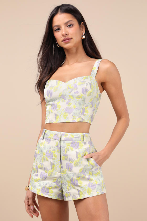 Carlita Light Mint Multi Jacquard Two-Piece Romper 2