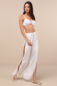 Seaside Sweetie White Swim Cover-Up Pants