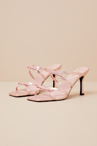 Pascaline Pink High Heel Slide Sandals 1