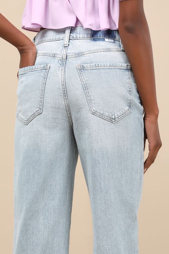 Shop Daze Denim Eastside Light Wash High-rise Cuffed Denim Jeans In Blue
