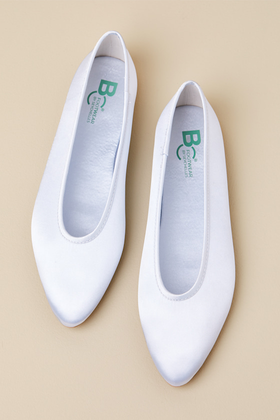 Bc Footwear Georgette Baby Blue Satin Ballet Flats In Blue