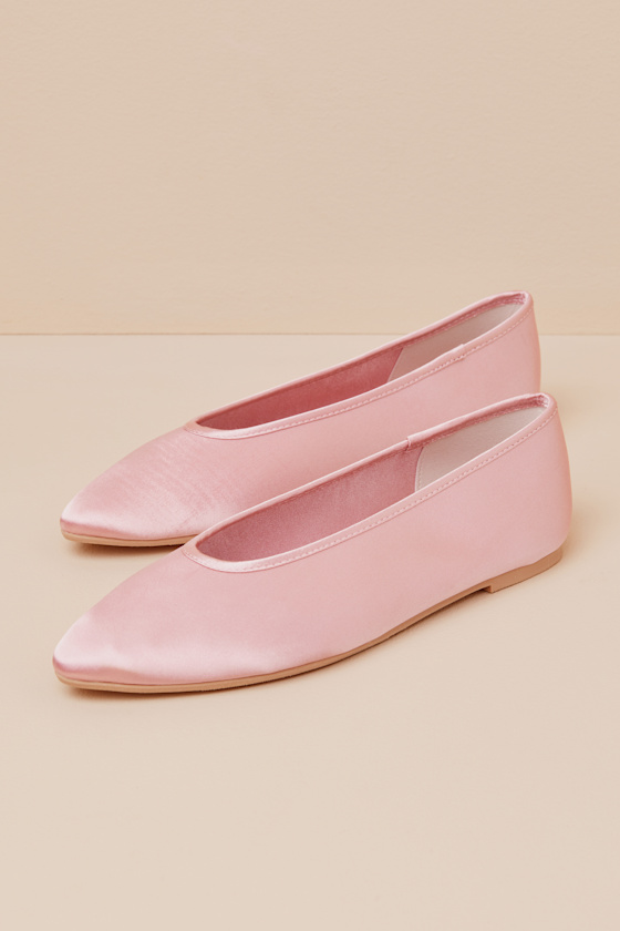Georgette Blush Satin Ballet Flats 1
