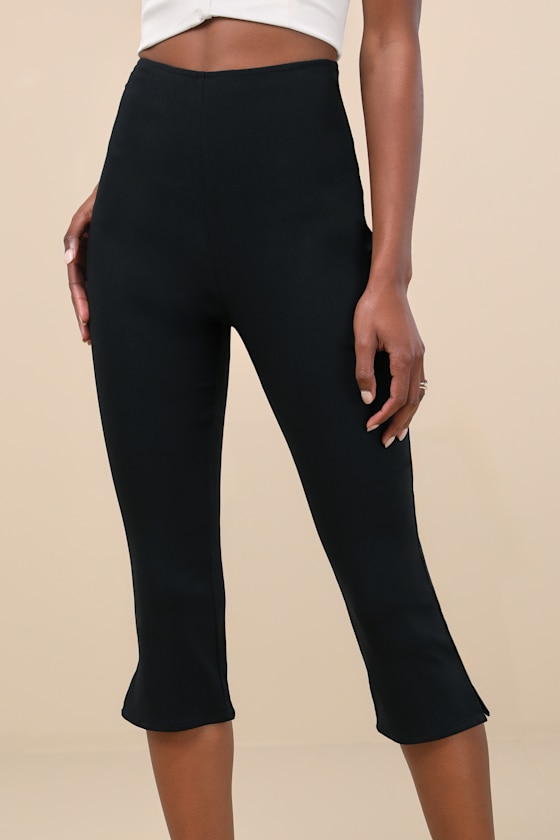 Lulus Agnete Black High-rise Capri Pants In Black