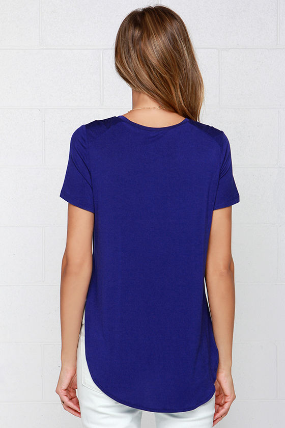 Cute Royal Blue Tee - T-Shirt - Blue Top - $39.00