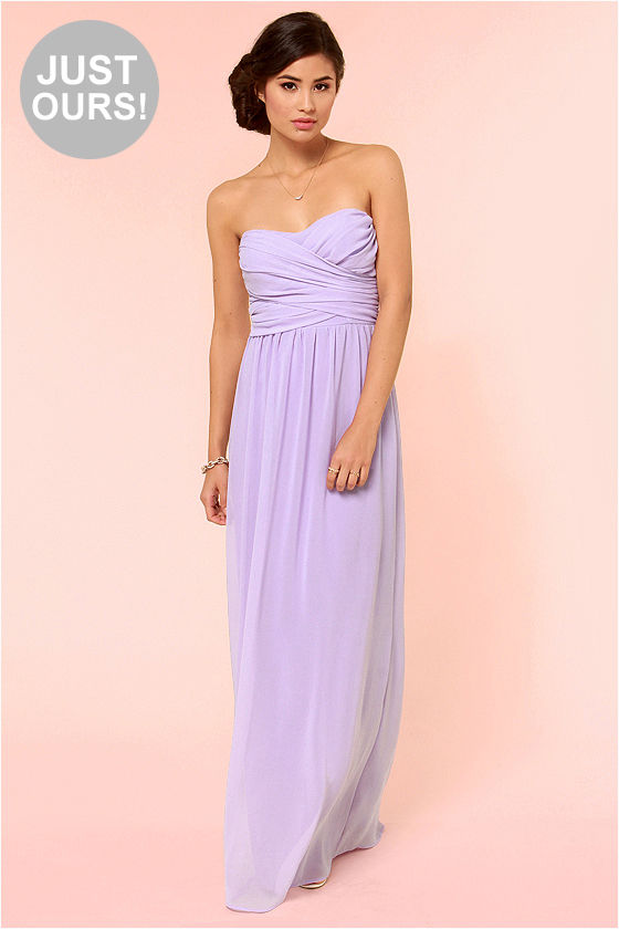 Lovely Lavender Dress Strapless Dress Maxi Dress 71.00 Lulus