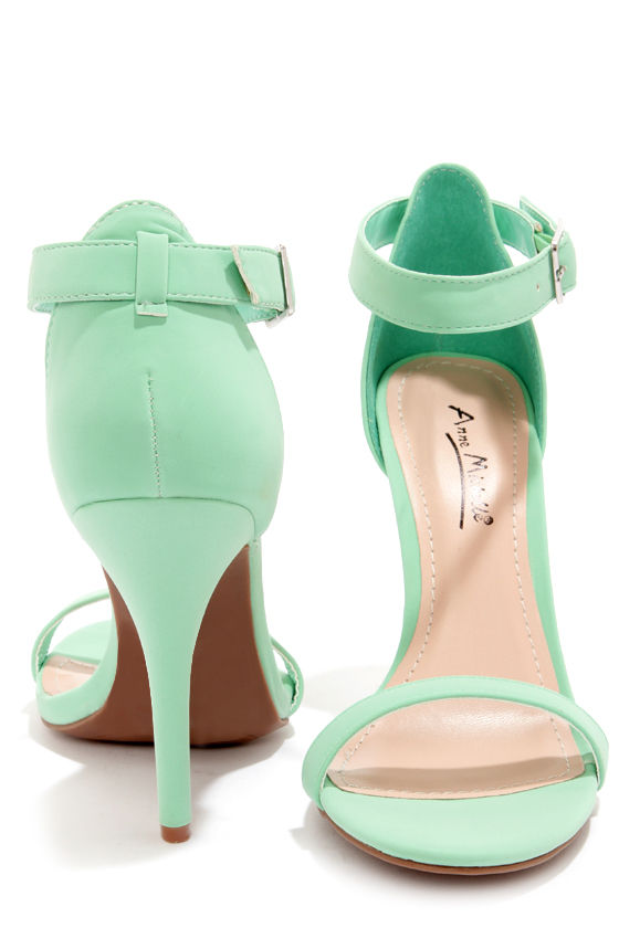 Cute Mint Green Shoes - Single Strap Heels - Ankle Strap Heels - $26.00 ...