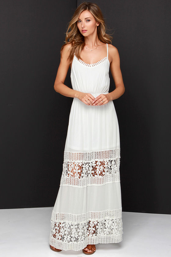 ivory lace maxi