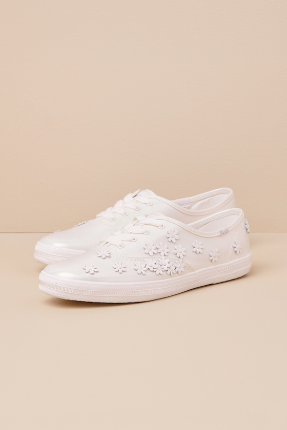 Champion Iridescent Canvas Floral Lace-Up Sneakers 2