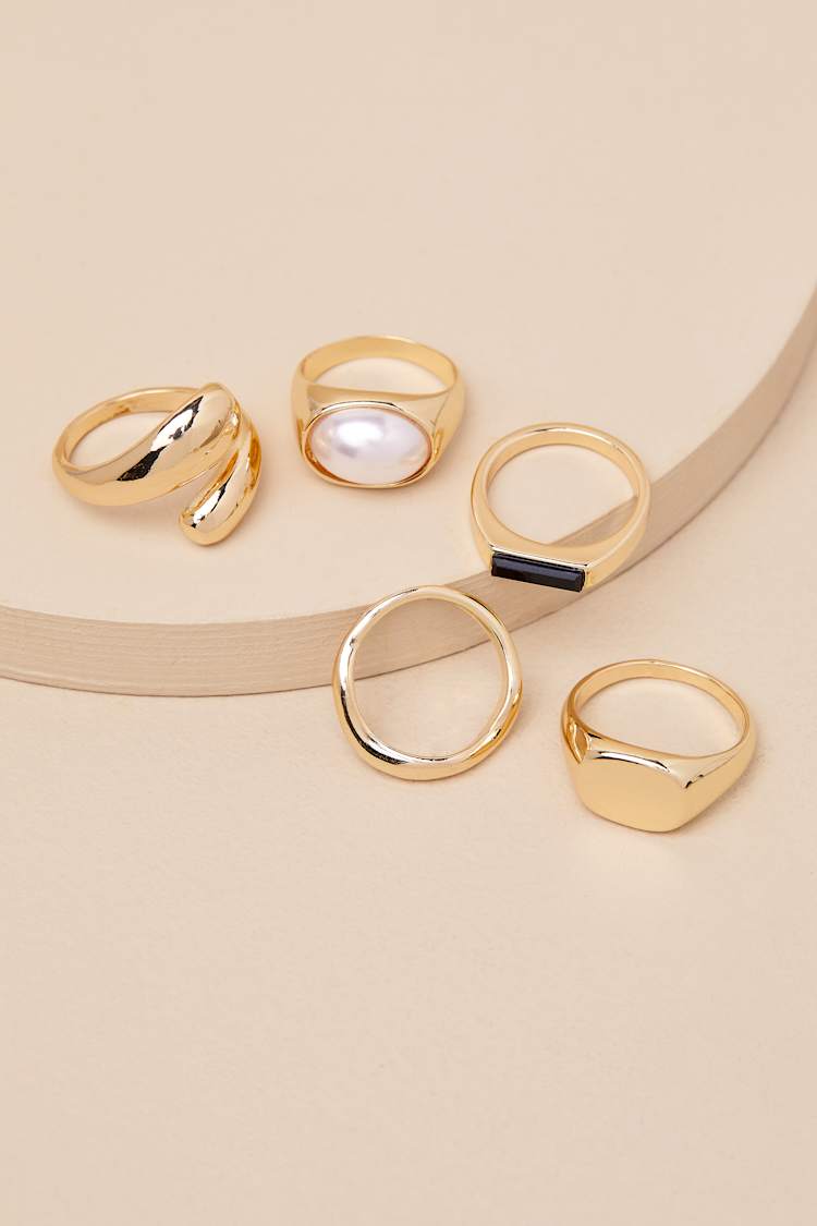 Kensley Gold Six-Piece Statement Ring Set
