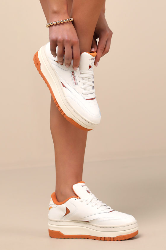 Reebok Club C Extra Chalk And Clay Leather Platform Sneakers