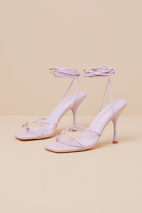 Lulus Marcelia Lavender Lace-up High Heel Sandals