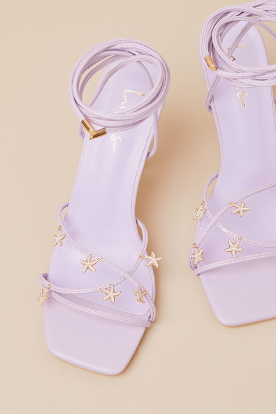 Lulus Marcelia Lavender Lace-up High Heel Sandals