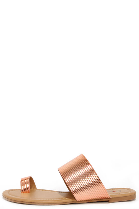 cute gold flat sandals