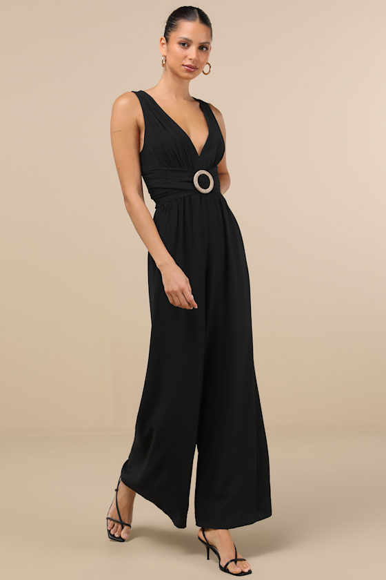 Emlyn Black O-Ring Wide-Leg Jumpsuit 1