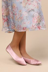 Georgette Blush Satin Ballet Flats 1