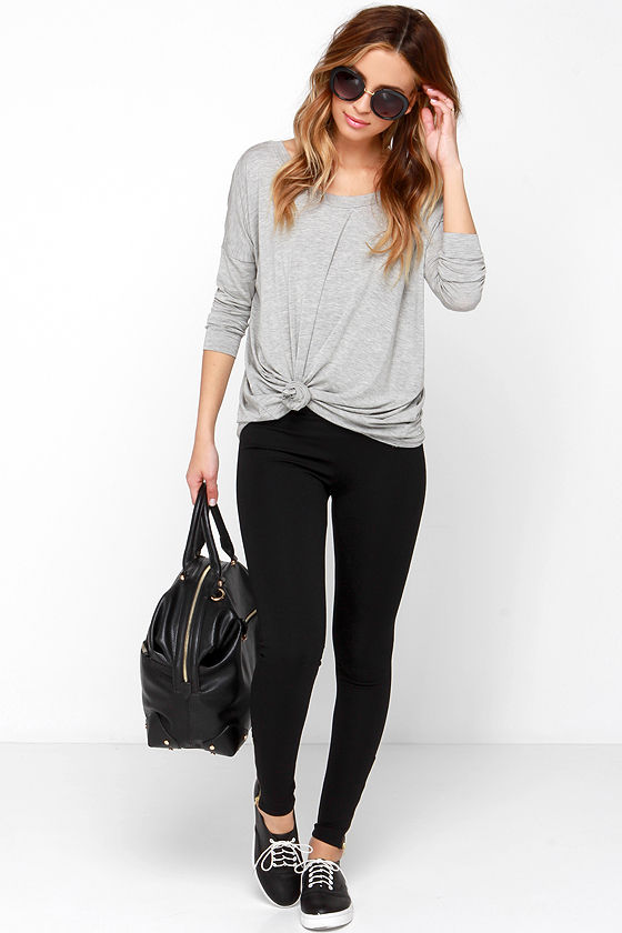 Cool Black Leggings - Knit Leggings - Zipper Leggings - $39.00 - Lulus