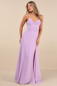 Notorious Poise Lavender Sleeveless Cowl Neck Maxi Dress
