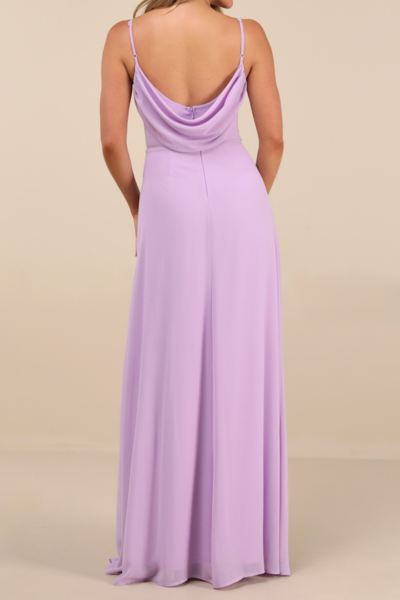 Lulus Notorious Poise Lavender Sleeveless Cowl Neck Maxi Dress