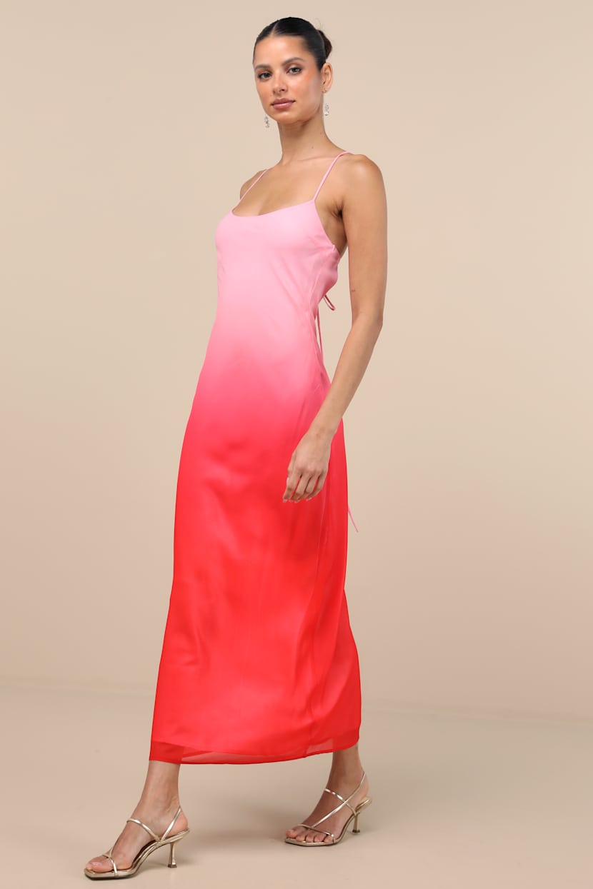 Pink and Red Ombre Dress - Backless Maxi Dress - Sleeveless Dress - Lulus Pink and Red Ombre Dress - Backless Maxi Dress - Sleeveless Dress - Lulus