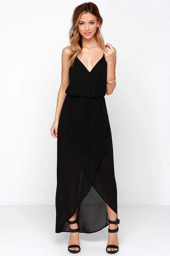 Chic Black Dress - Maxi Dress - Wrap Dress - $44.00 - Lulus