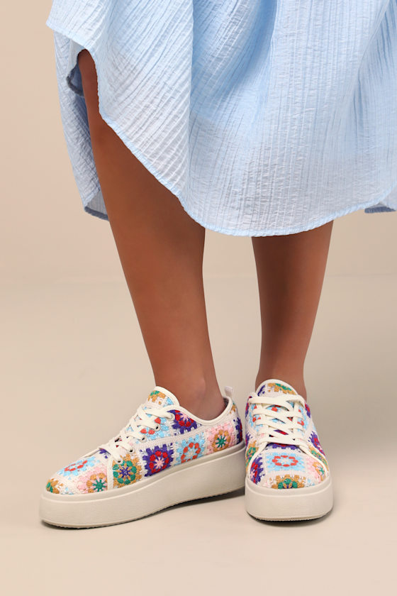 Dirty Laundry Rambling - Pink Multi Sneakers - Crochet Sneakers