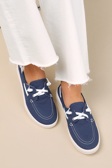 Galley Navy Canvas Boat Shoes