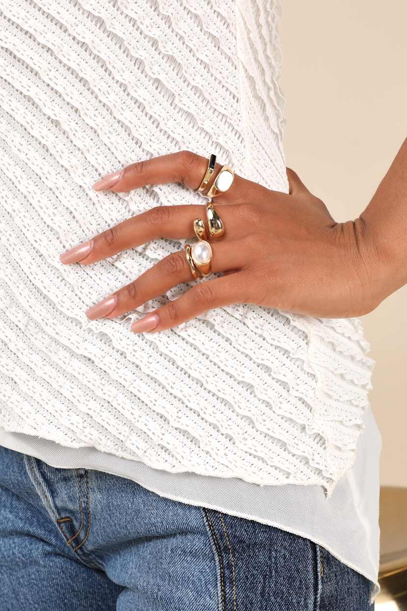 Kensley Gold Six-Piece Statement Ring Set