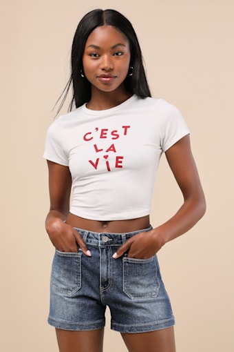 Jolie Medium Wash Denim High-Rise Sailor Shorts 5