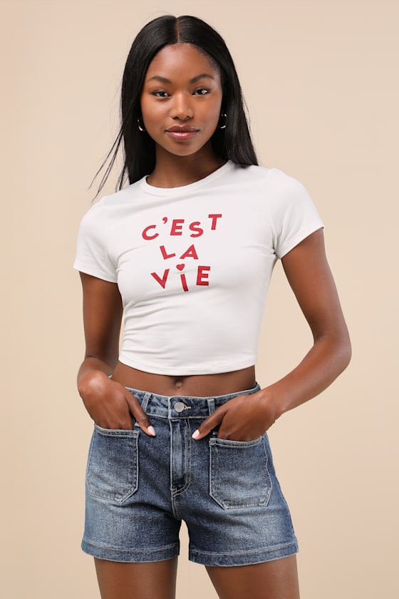 Jolie Medium Wash Denim High-Rise Sailor Shorts 5