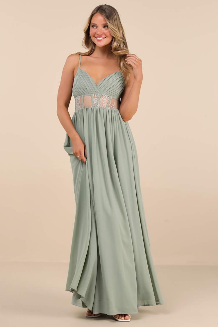 sage green lace dress Sample Sale