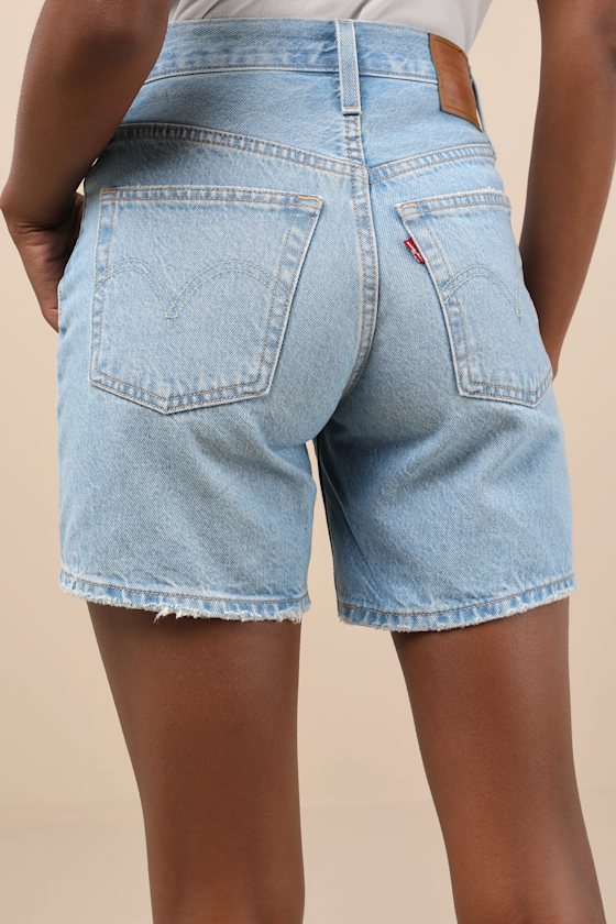 Levi's 501 Mid Thigh Light Wash Denim Shorts