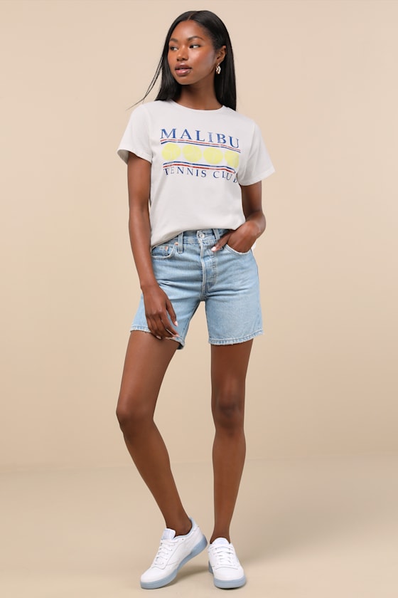 Levi's 501 Mid Thigh Light Wash Denim Shorts