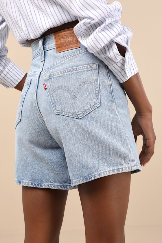 Levi's Baggy Light Wash Denim High-rise Long Shorts