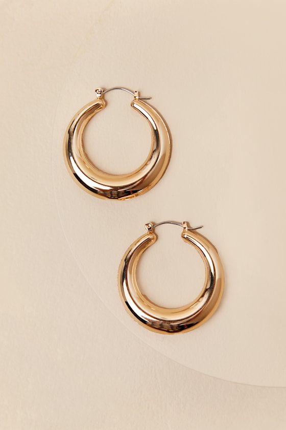 Shop Lulus Liese Gold Hoop Earrings
