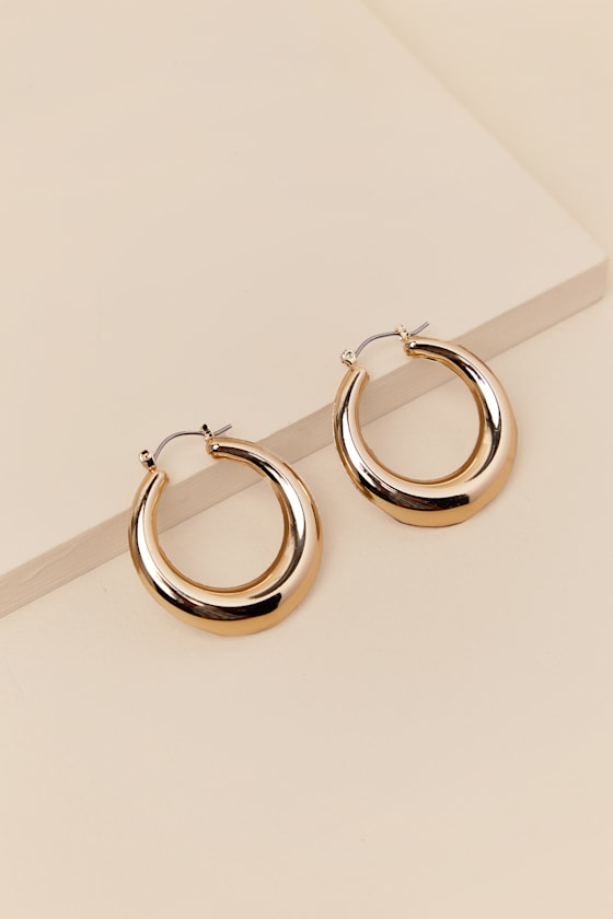 Shop Lulus Liese Gold Hoop Earrings