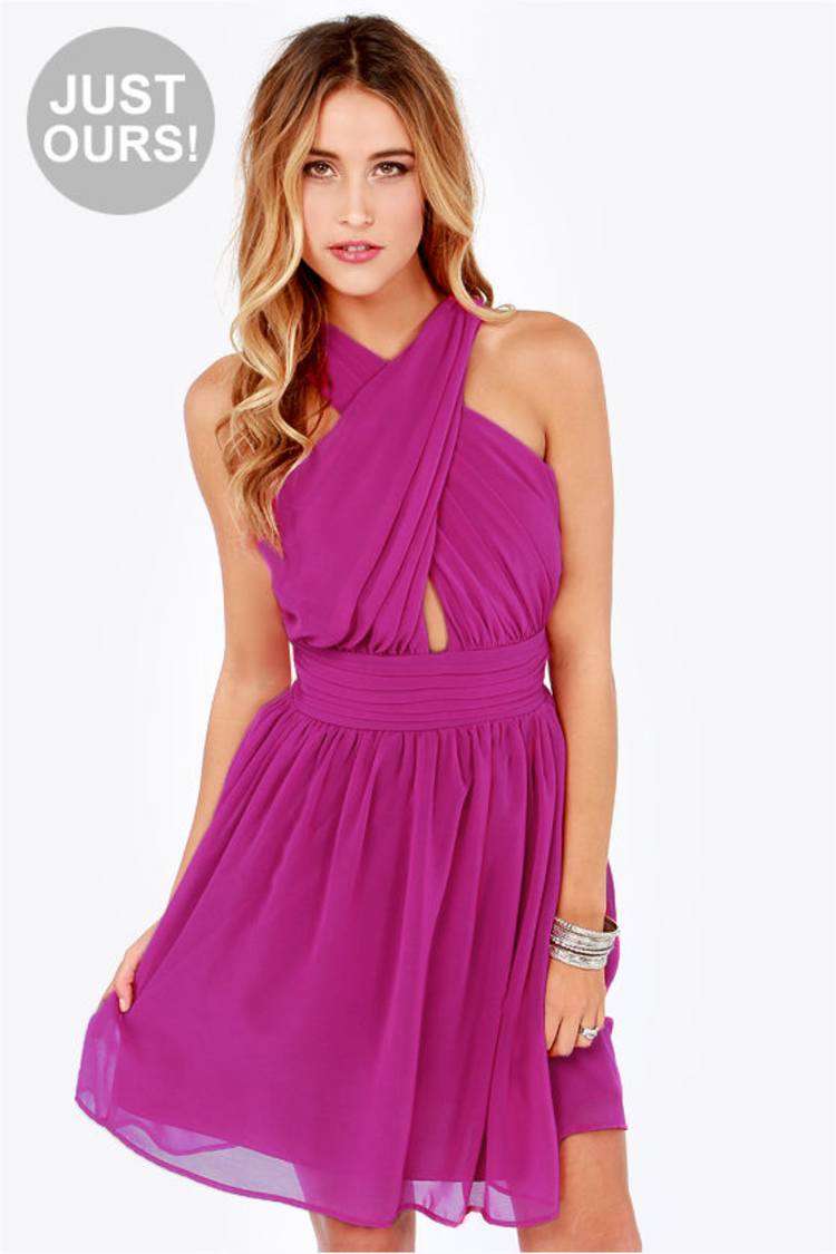 sachin and babi light blue dress Purple Floral Halter Neck Hanky Hem Midi Dress