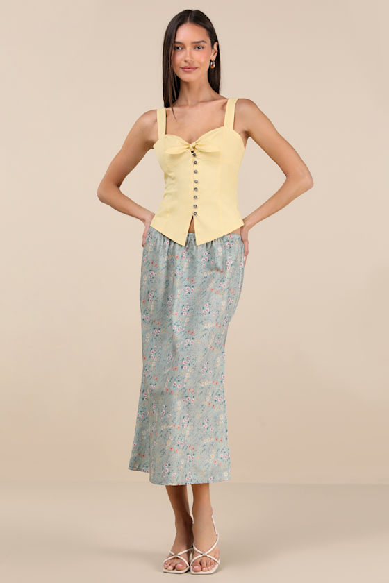 Scalloped Skirt Set - Floral Sage main image 0